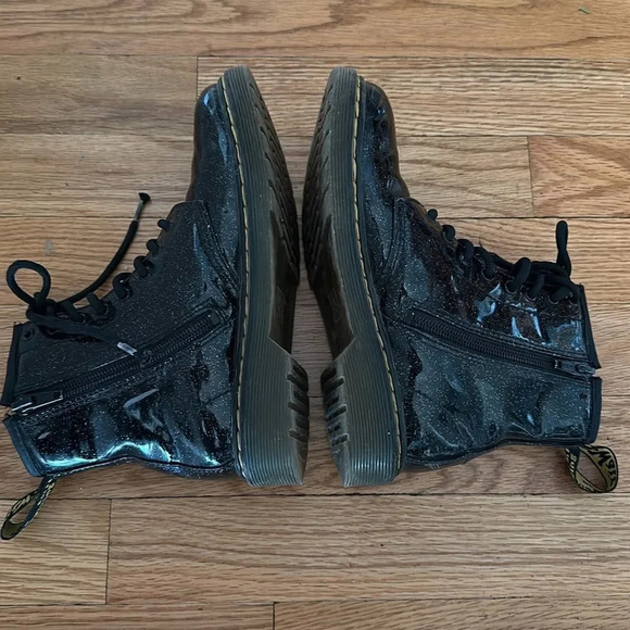 Dr Martens sz 2 patent leather glitter side zip boots wear shown good condition - Picture 6 of 10